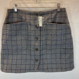 Madewell Gray Plaid Mini Skirt